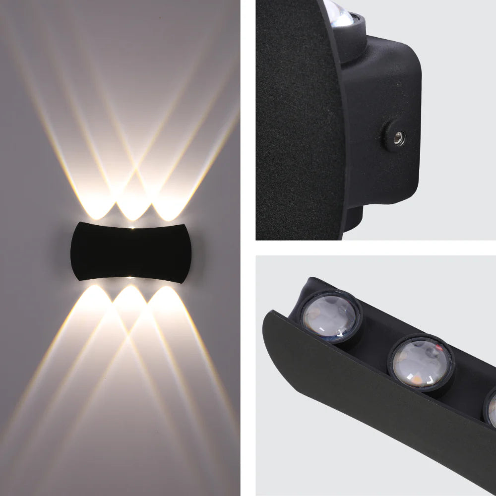 Black Up Down Outdoor Modern LED Wall Light 4000K