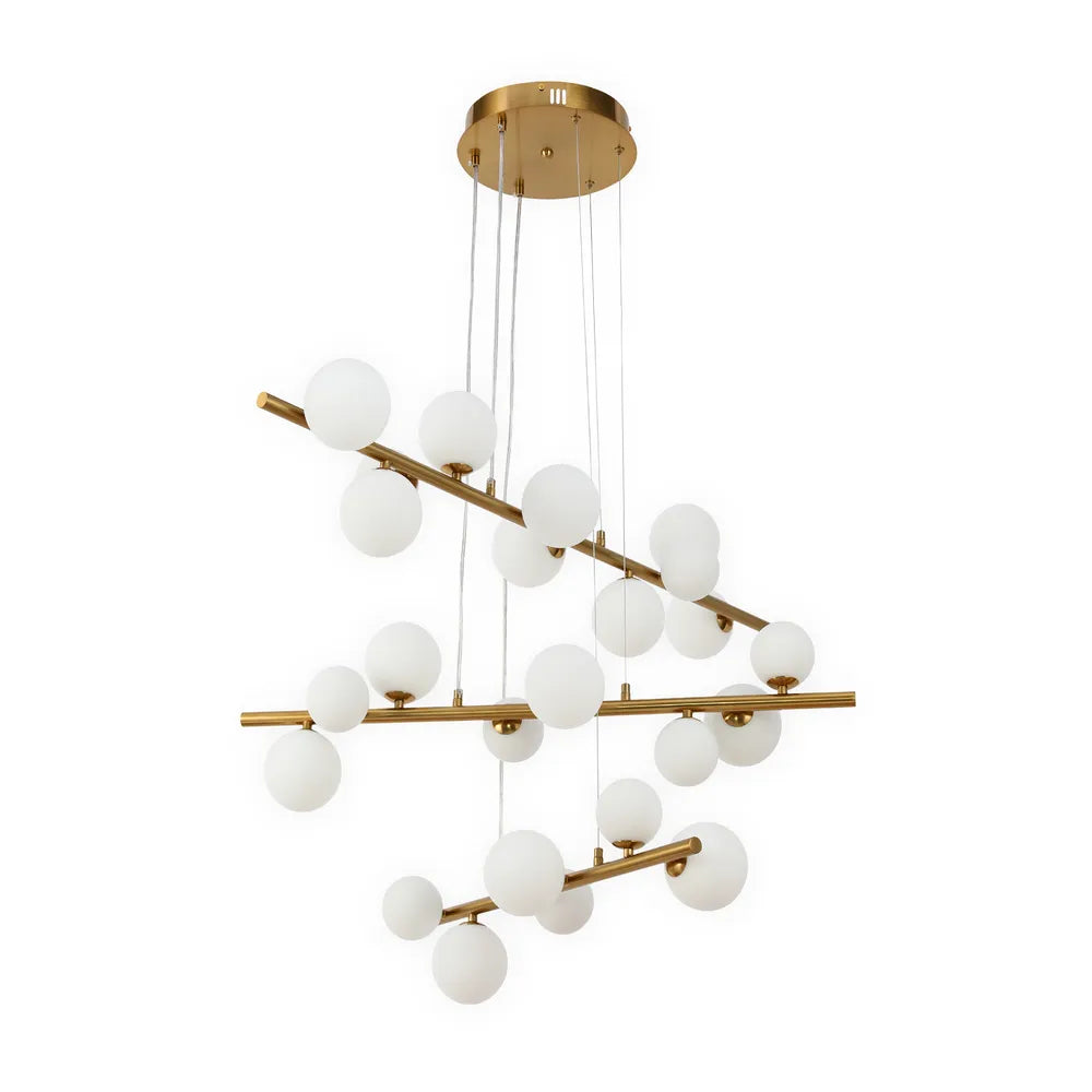 Chandelier TEKLED Bronze Chandelier 67029-24 Milky Glass 24xG9(TEKLED)-159-18270--159-18270