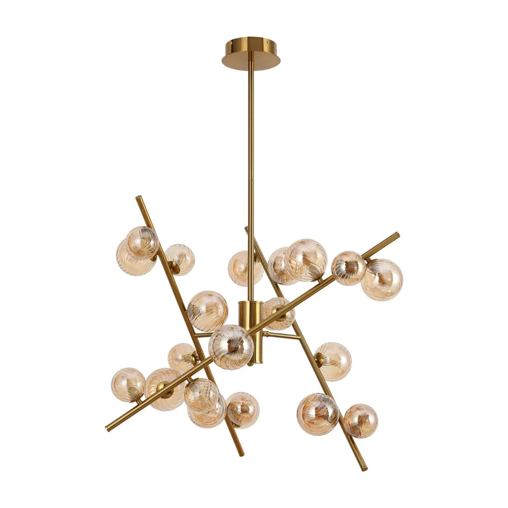 Chandelier TEKLED Bronze Chandelier 68119-B Amber Glass 24xG9(TEKLED)-159-18286--159-18286