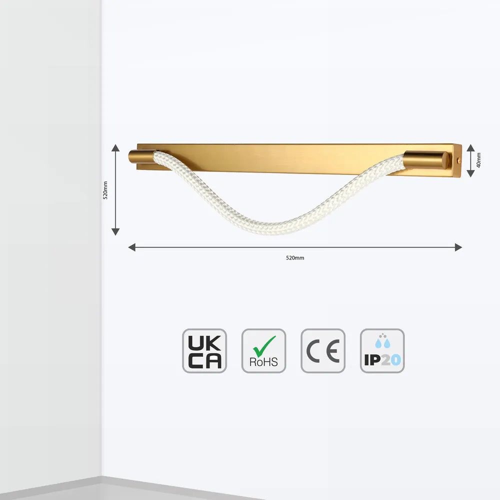 Size and technical specs of the Bronze LED Wall Light 39296 3000K(TEKLED)-151-20072-151-20072