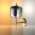 Bronze Wall Light with Amber or Smoked Glass Shade