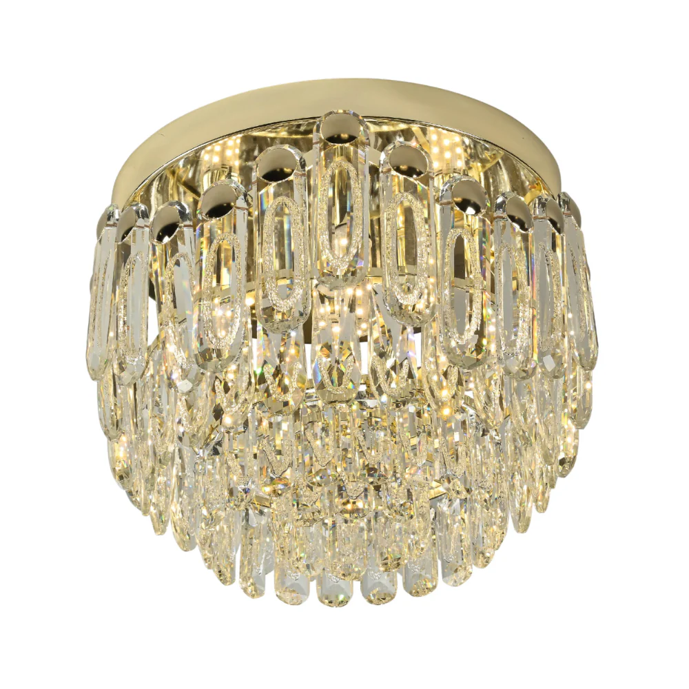 Cascade Crystal Flush Chandelier Ceiling Light