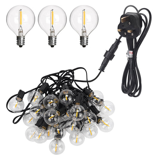 Castor LED Bulb String Globe Golf Ball G40 E12 Weatherproof Festoon Light