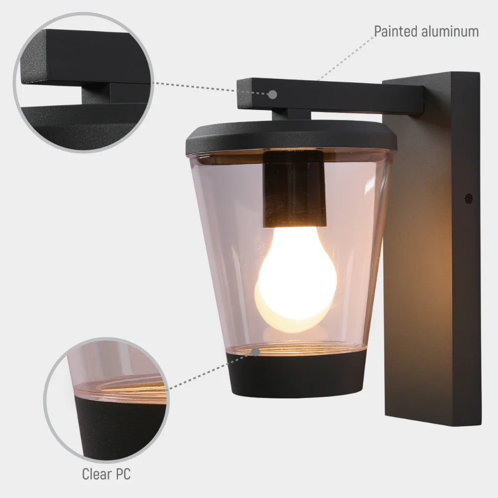 Cavado Modern Outdoor Lantern Wall Light E27 Dark Grey