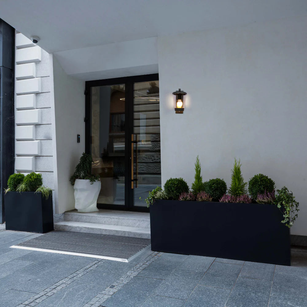 Cavado Modern Outdoor Lantern Wall Light E27 Dark Grey