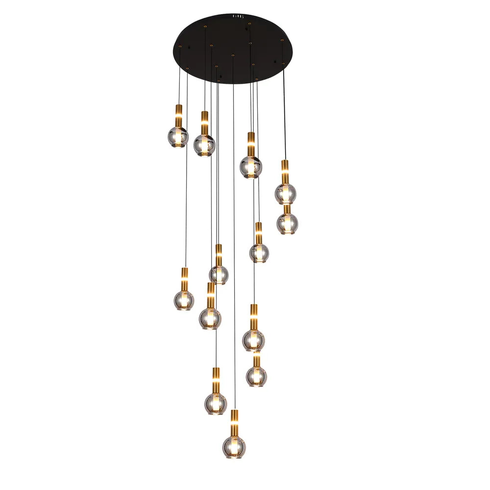 Chandelier TEKLED Chandelier 67023-13 Smoke Glass 13xG9+LED 3000K(TEKLED)-159-18268--159-18268