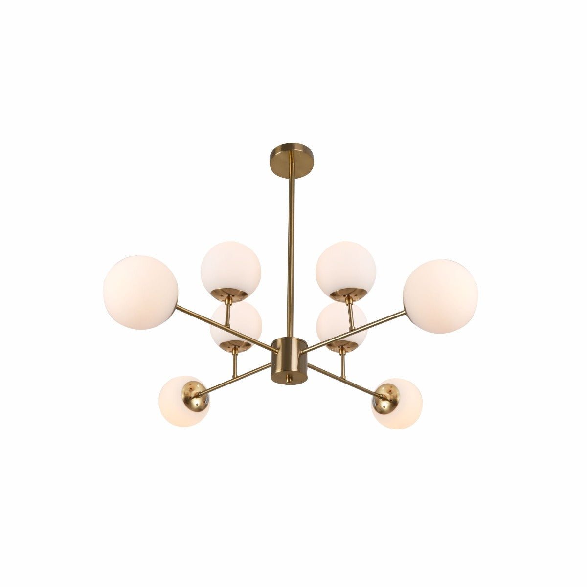 Main image of Chandelier Stilnovo Opal Glass Gold Body with 8xE27 Fitting | TEKLED 159-17326