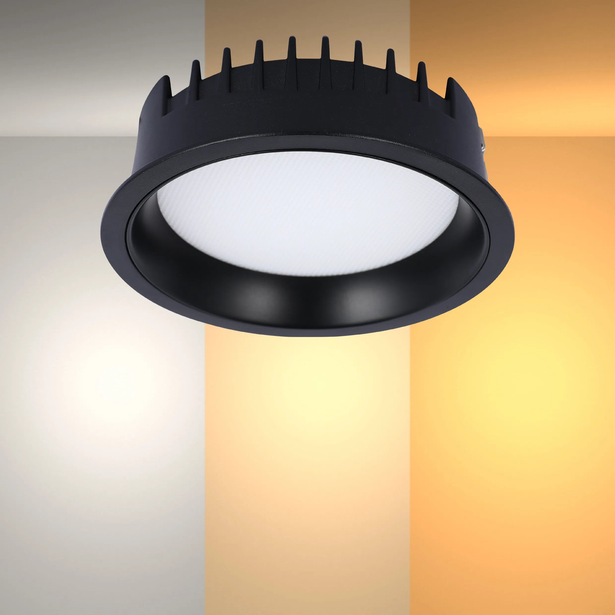 Circular Recessed LED Downlight - Black & White - Multiple Sizes