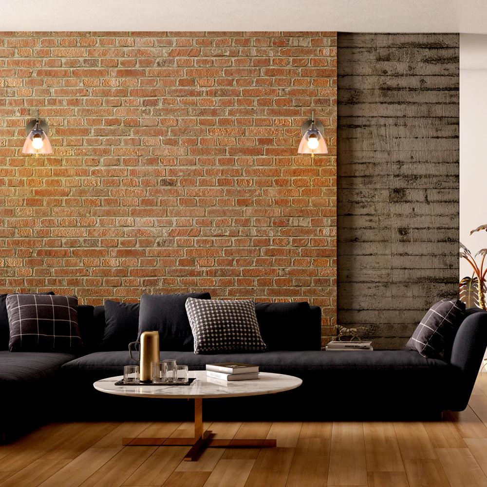 Modern Cone Glass Wall Light E27 with Pull Down Switch