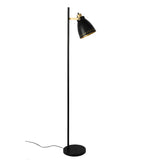 Cone-Shaded Floor Lamp with Gold Detailing & Decorative Shade - Versatile Colours
