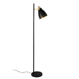 Cone-Shaded Floor Lamp with Gold Detailing & Decorative Shade - Versatile Colours