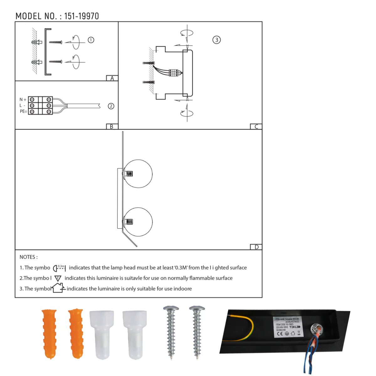 Technical specs of Contemporary Adjustable Globe Wall Sconce Light 151-19970