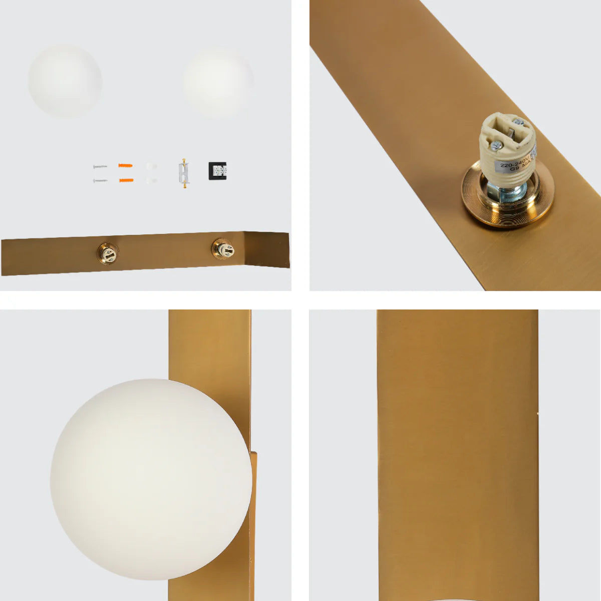 Close shots of Contemporary Adjustable Globe Wall Sconce Light 151-19972