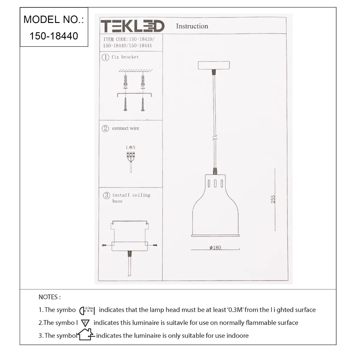 Technical specs of Contemporary Dome-Topped Cylinder Pendant Light 150-18440