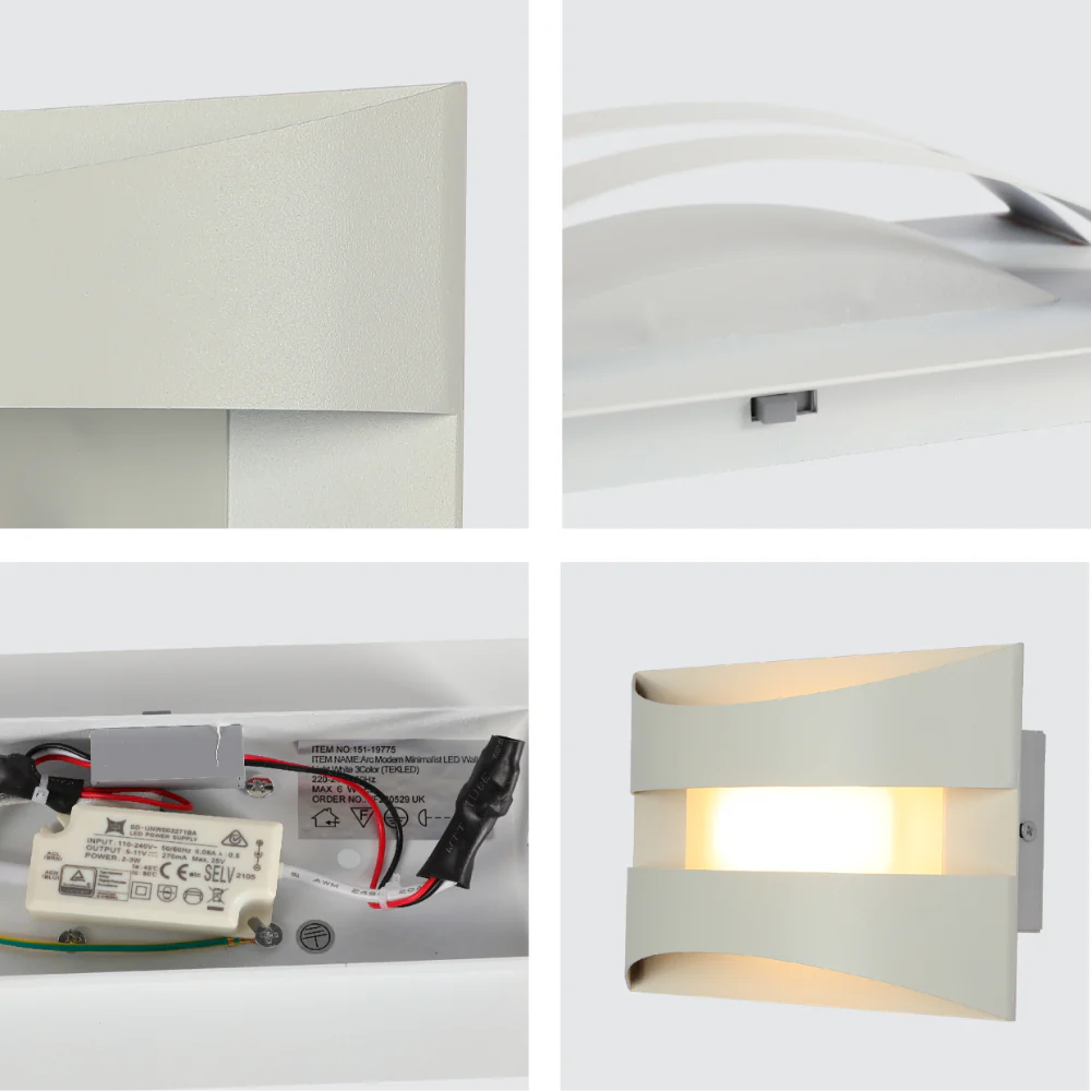 Contemporary Dual-Arc LED Wall Sconce