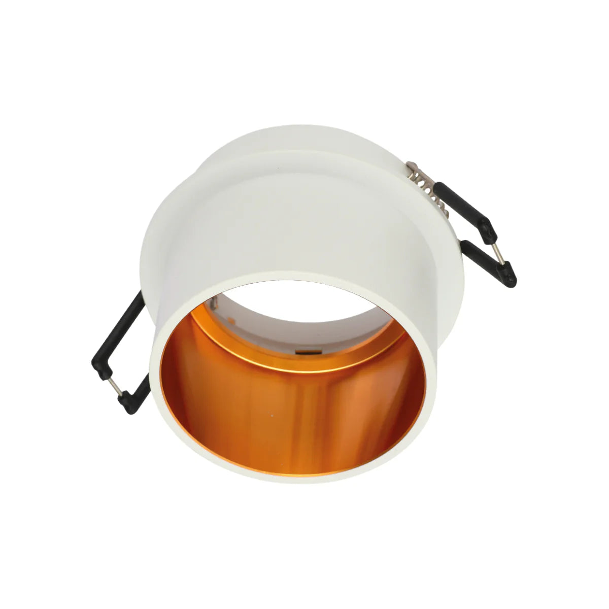 Main image of Copper-Accented Die-Cast Aluminium GU10 Fixed Downlight Fixture 143-04039