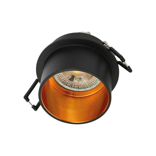 Copper-Accented Die-Cast Aluminium GU10 Fixed Downlight Fixture