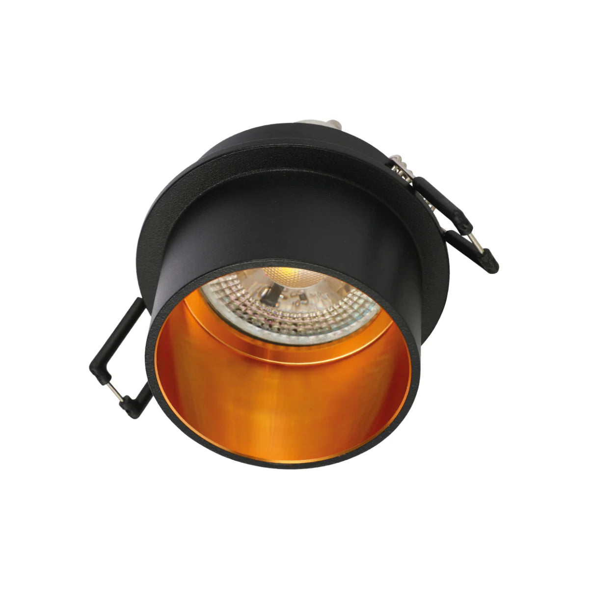 Main image of Copper-Accented Die-Cast Aluminium GU10 Fixed Downlight Fixture 143-04040