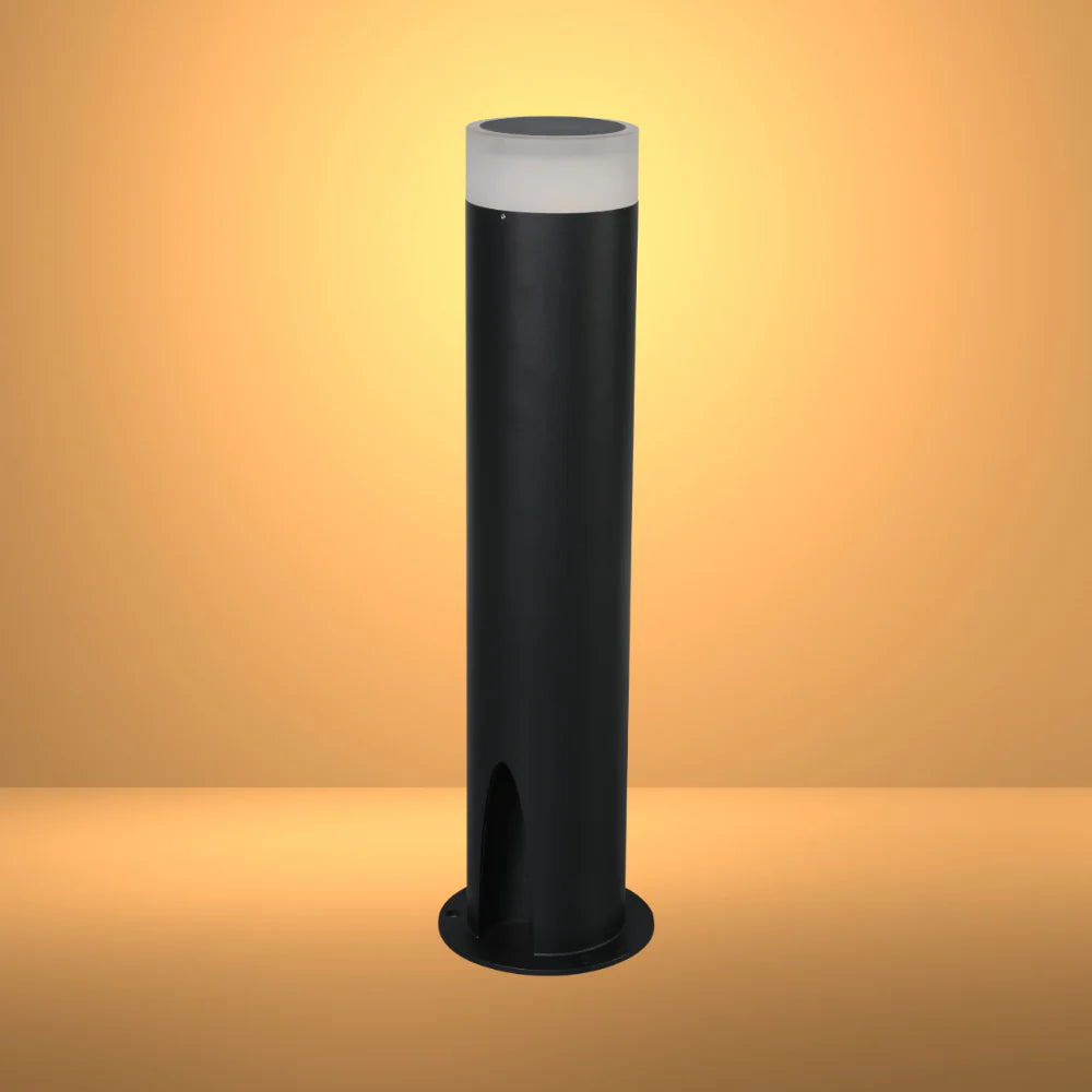 Cortez Black Outdoor Garden Bollard Post Pathway Light 3000K 10W