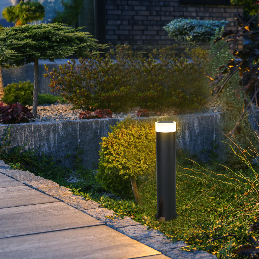 Cortez Black Outdoor Garden Bollard Post Pathway Light 3000K 10W