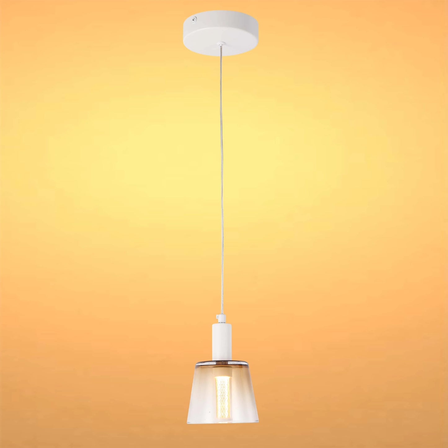 Cross-Hatch Textured Glass Pendant Light - E27 Fitting, 110mm Diameter
