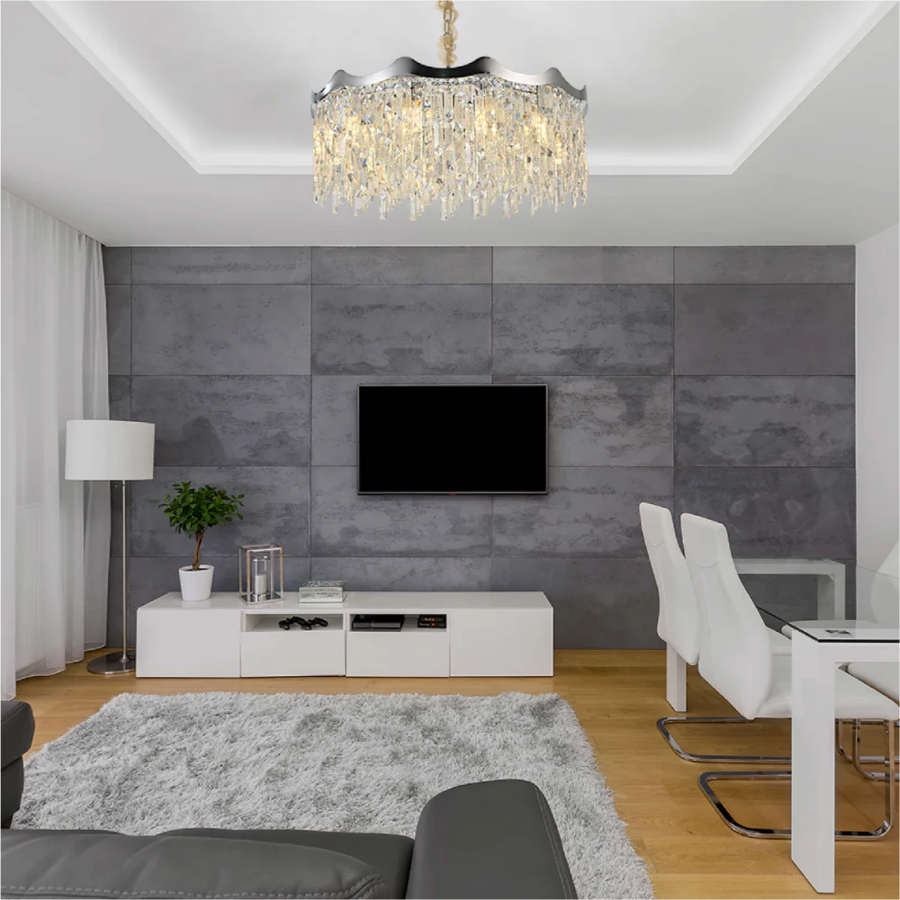 Interior application of Crown Crystal Chandelier Ceiling Light | TEKLED 159-18099