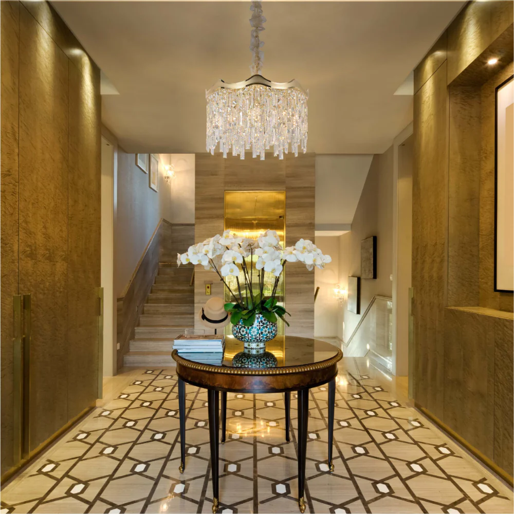 Interior application of Crown Crystal Chandelier Ceiling Light | TEKLED 159-18095