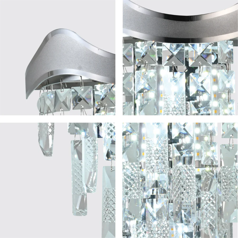 Close up of Crown Crystal Chandelier Wall Light | TEKLED 151-19958