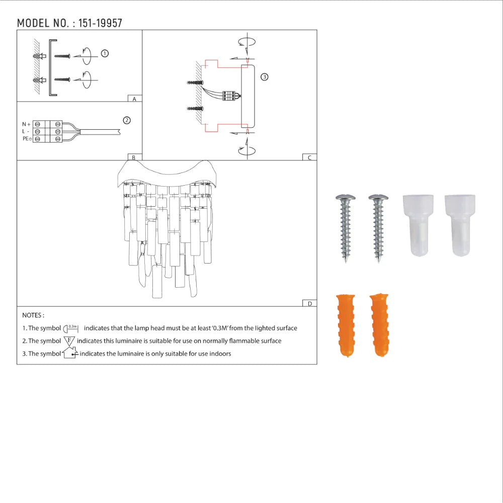 User manual for Crown Crystal Chandelier Wall Light | TEKLED 151-19957