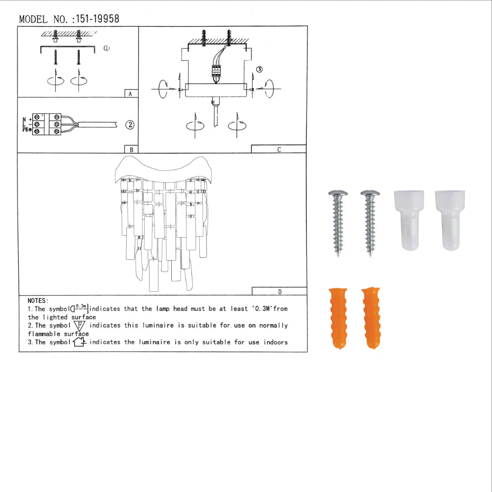 User manual for Crown Crystal Chandelier Wall Light | TEKLED 151-19958