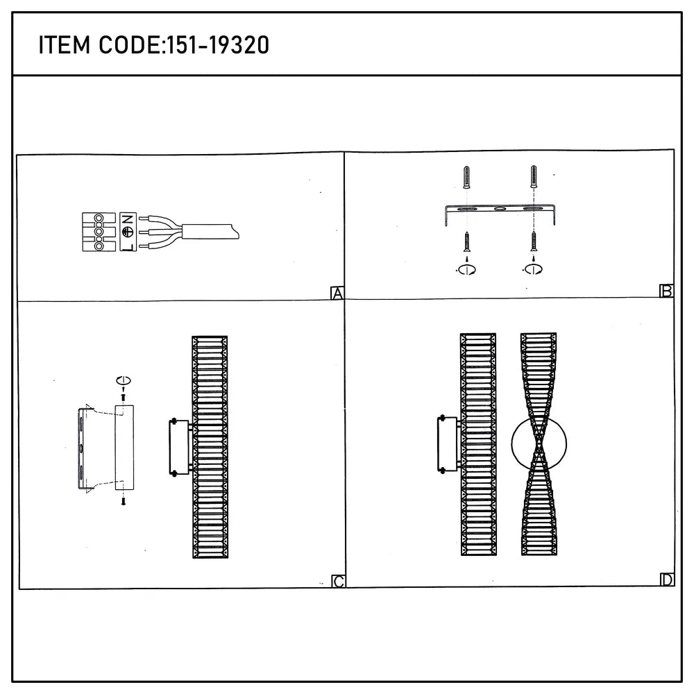 User manual for Crystal LED Wall Lamp Antique Brass 9W 3CCT (TEKLED) -151-19320-151-19320