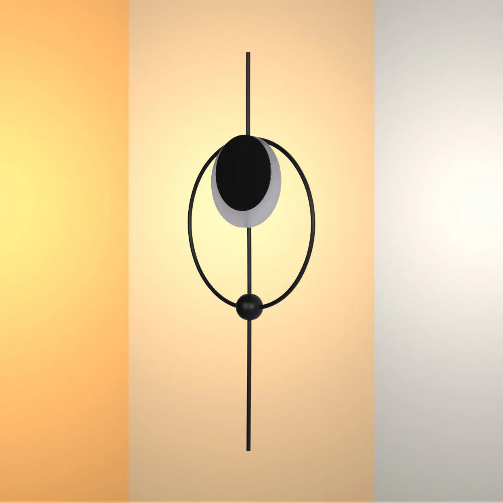 Designer Geometric Moon in Circle Modern LED Wall Light Black 3Color 7W