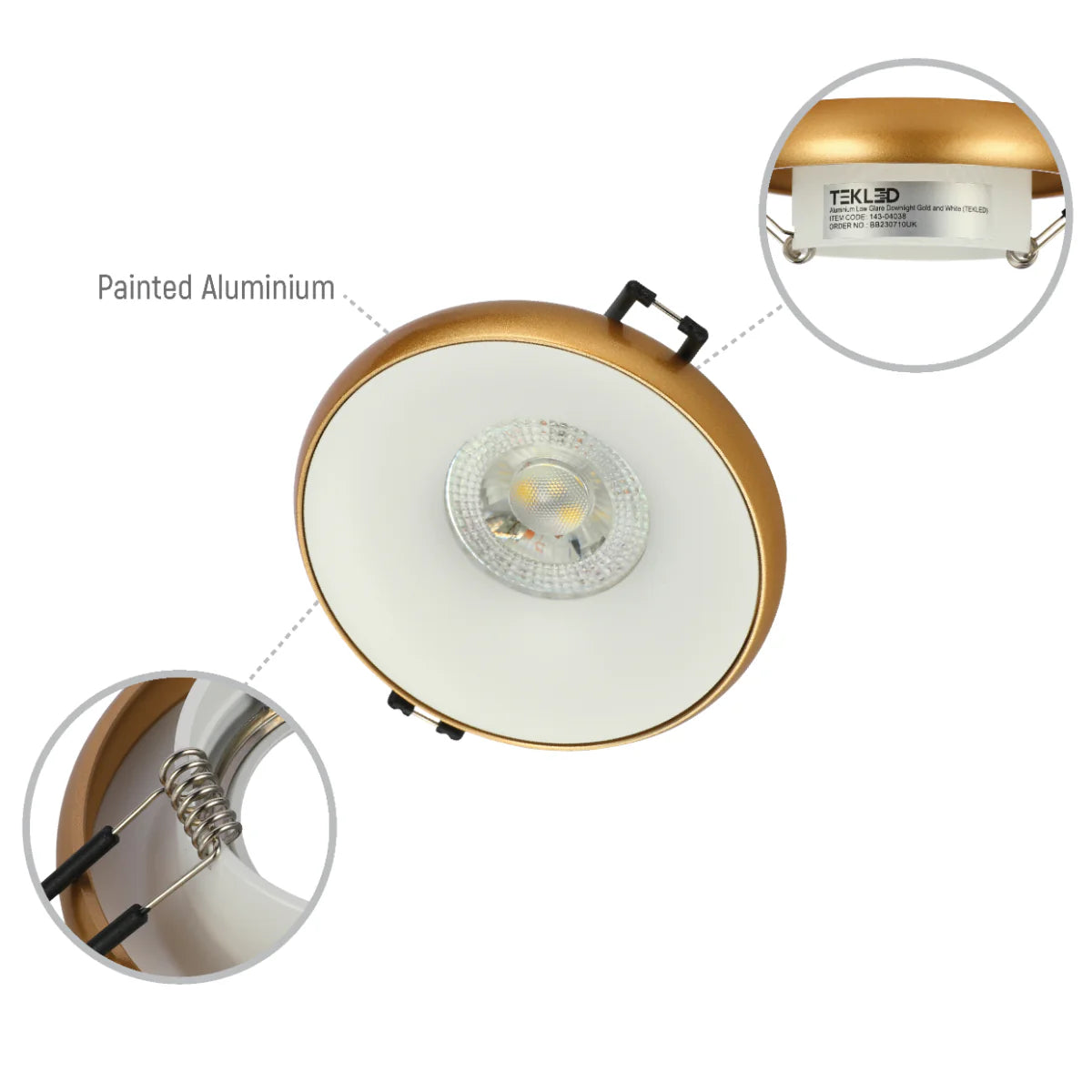 Lighting properties of Die-Cast Aluminium Fixed GU10 Downlight with Color-Accented Bezel 143-04038