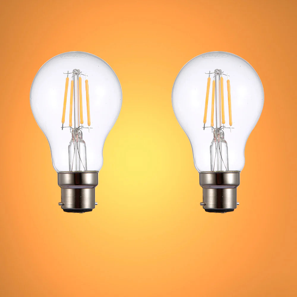LED Dimmable Filament A60 GLS Bulb B22 Bayonet Cap 6.5W Warm White 2700K