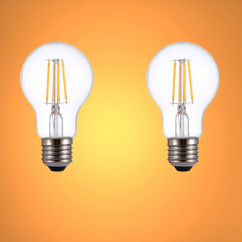 LED Dimmable Filament A60 GLS Bulb E27 Edison Screw 6.5W Warm White 2700K