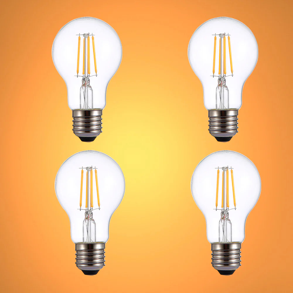 LED Dimmable Filament A60 GLS Bulb E27 Edison Screw 6.5W Warm White 2700K