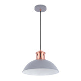 Dome Pendant Light with Copper Fitting - E27, Dimmable, 370mm Diameter