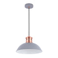 Dome Pendant Light with Copper Fitting - E27, Dimmable, 370mm Diameter
