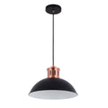 Dome Pendant Light with Copper Fitting - E27, Dimmable, 370mm Diameter