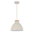 Dome Pendant Light with Wooden Accent - E27 Fitting, 40W Max, IP20