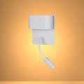 Dual-Source LED Wall Sconce with Adjustable Gooseneck Reading Bedside Lamp