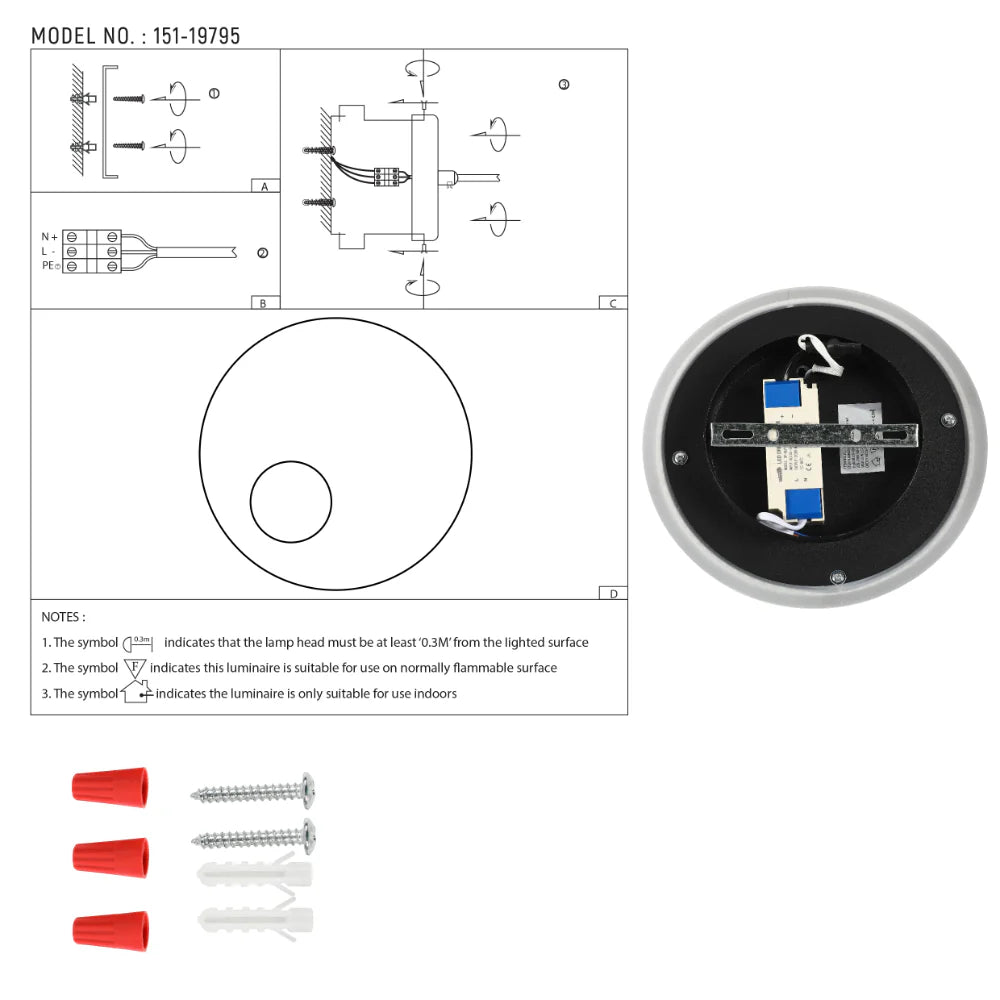 Eclipse Radiance LED Wall Light Black 4000K