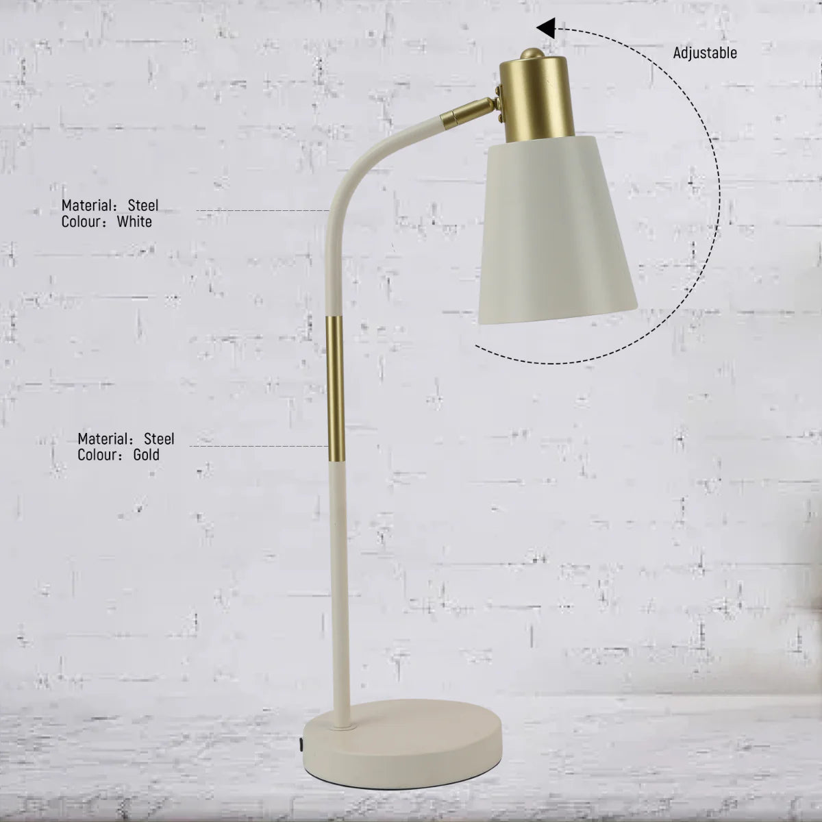 Close shots of Elegance Curve E27 Desk Lamp 130-03712