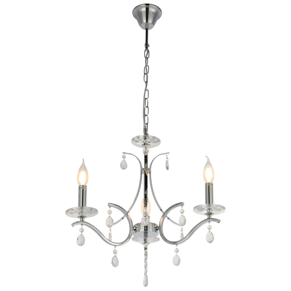 Main image of Elegant Chrome Chandelier Ceiling Light with Crystal Beads | TEKLED 152-171512