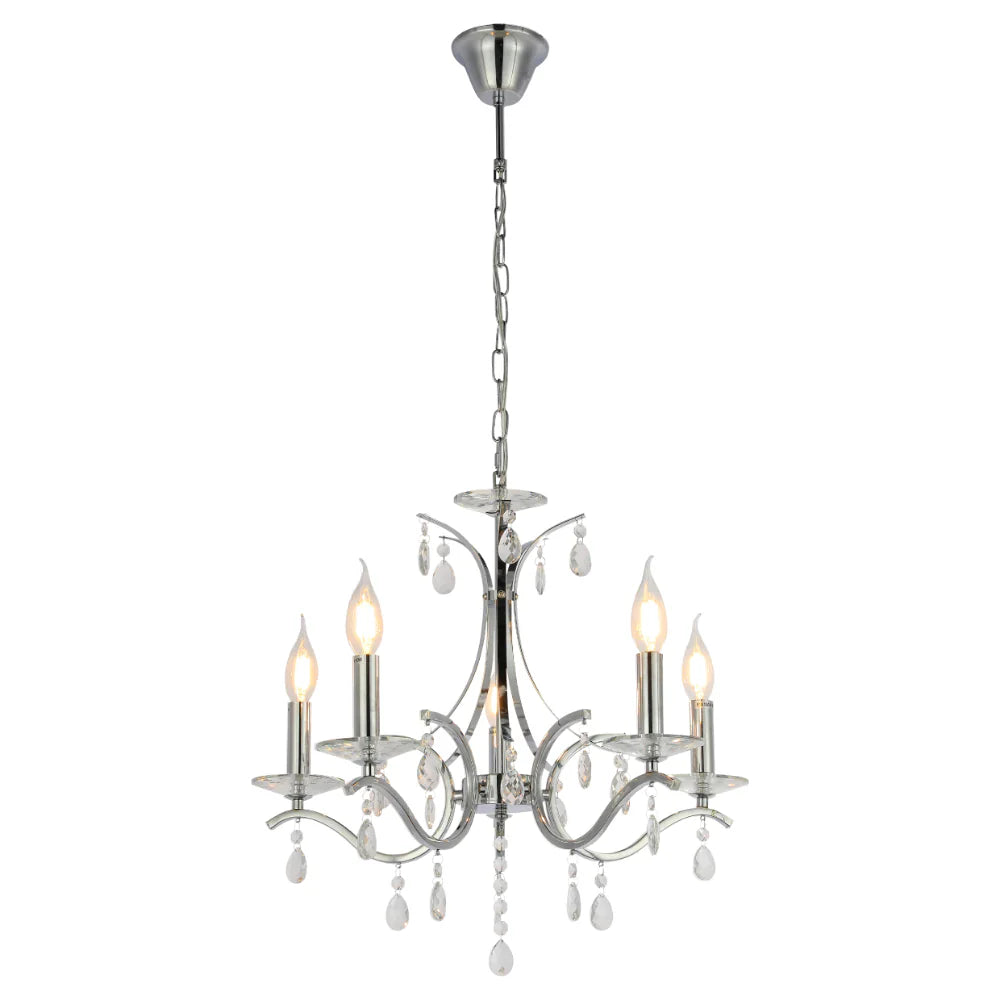 Main image of Elegant Chrome Chandelier Ceiling Light with Crystal Beads | TEKLED 152-171513