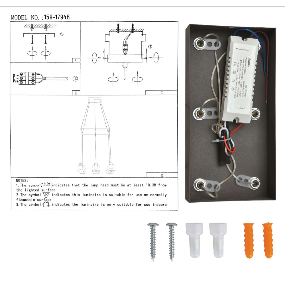 User manual for Eleganza Lumina Adjustable LED Chandeliers | TEKLED 159-17946