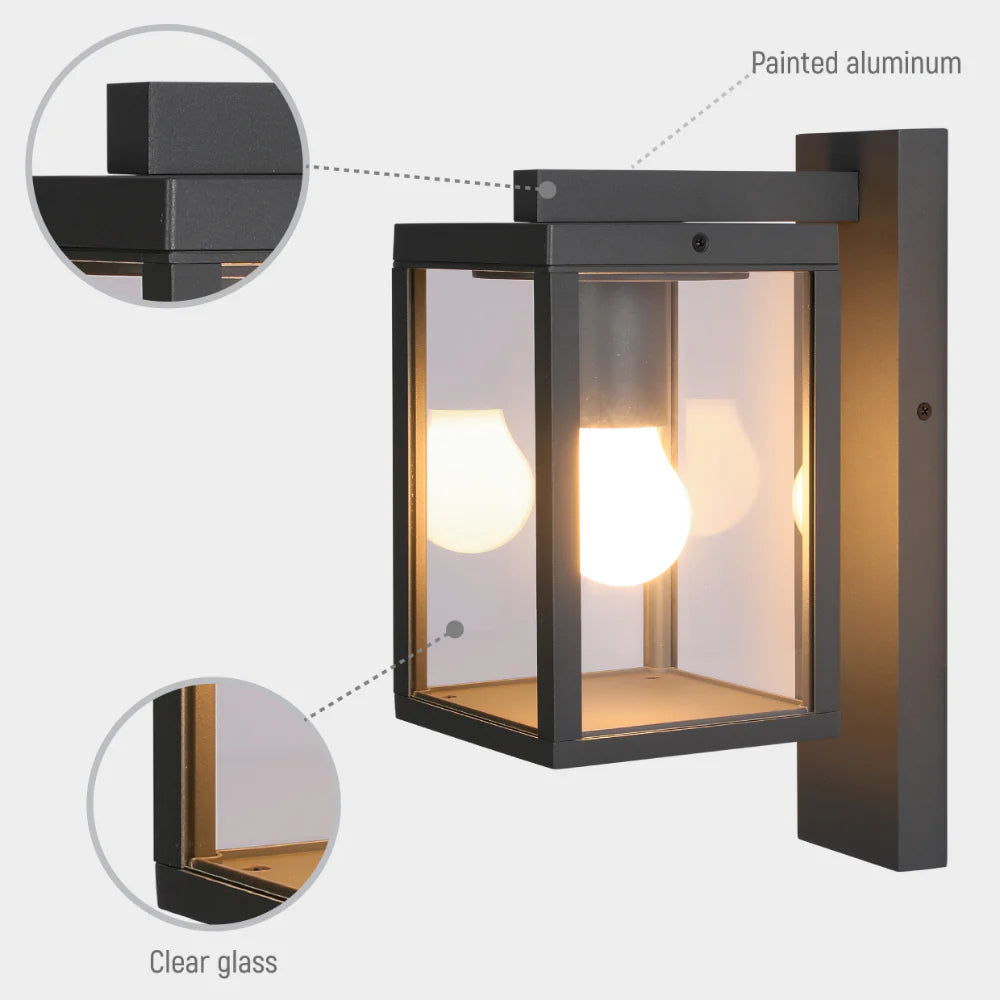 Ferda Outdoor Lantern Wall Light E27 Dark Grey