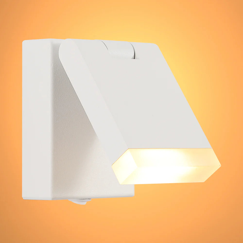 Modern Adjustable LED Bedside Wall Light with Rocker Switch