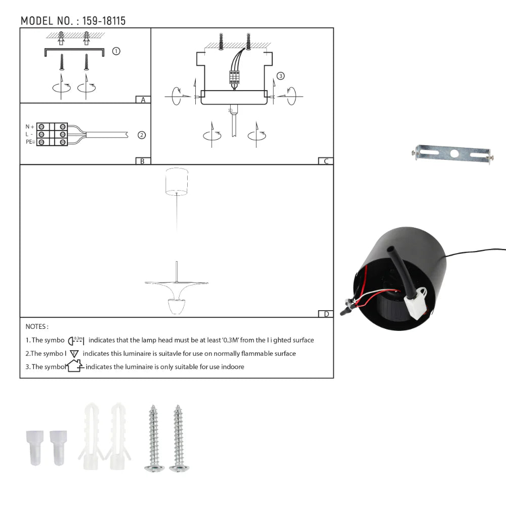 User manual for fountain pendant light 