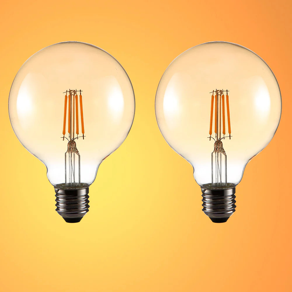 LED Filament Globe Bulb E27 Edison Screw Warm White 2400K